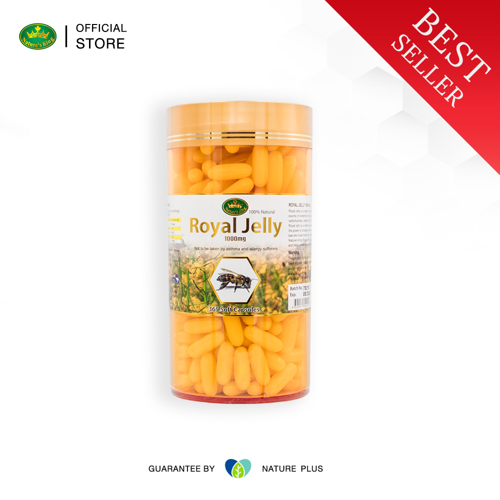 นมผึ้ง Nature's King Royal Jelly 1,000 mg 365 เม็ด นำเข้าจากออสเตรเลีย ของแท้ 100%
