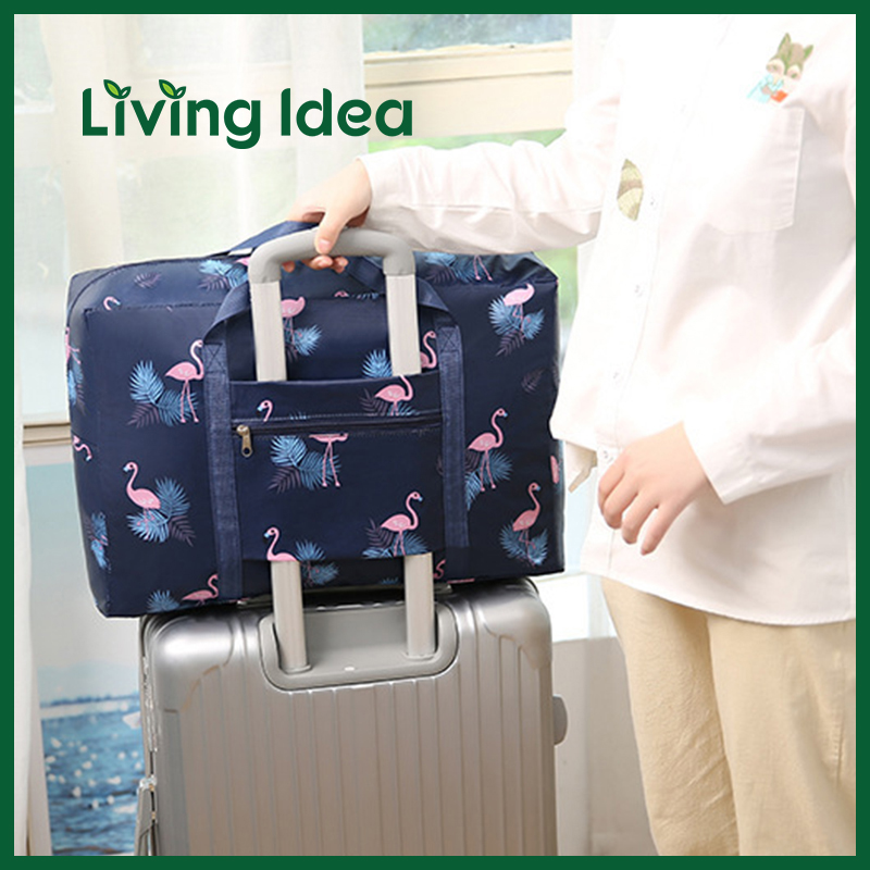 Living idea กระเป๋าเสริม กระเป๋าเดินทาง สไตล์เกาหลี เสียบที่ลากกระเป๋าได้