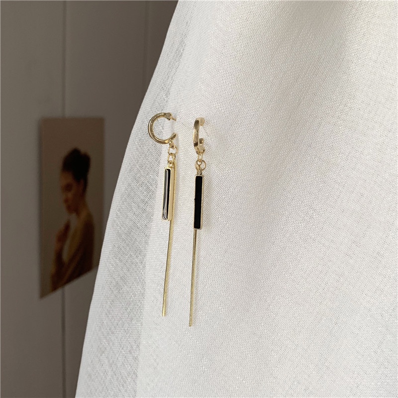 S925 Silver Needle Korean Personality Simple Earrings Geometric Long