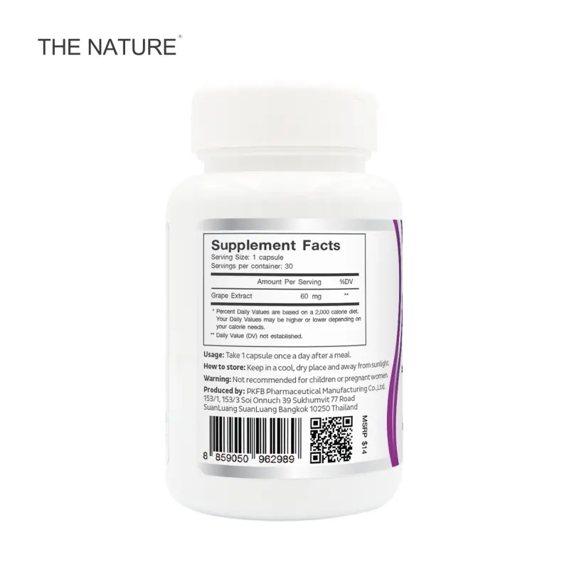 ภาพสินค้าGrape Seed Extract The Nature x 3 ขวด บรรจุ 30 แคปซูล เกรปซีด สารสกัดจากเมล็ดองุ่น เดอะ เนเจอร์ จากร้าน Global Vitamin บน Lazada ภาพที่ 5