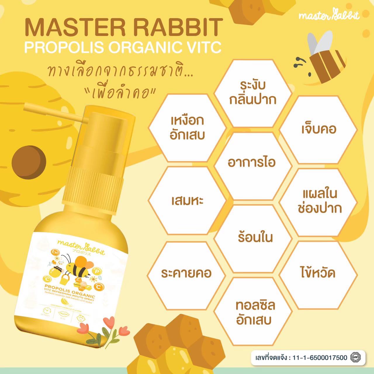 ส่งฟรี Master Rabbit โพรโพลิส เด็ก สเปรย์พ่นคอเด็ก สเปรย์แก้เจ็บคอ ...