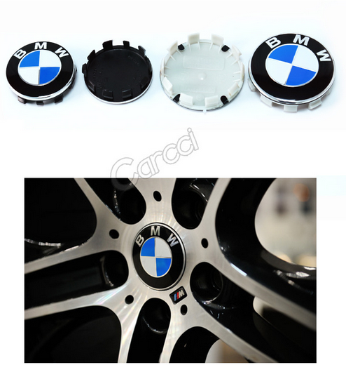 วัดก่อนสั่งซื้อ โลโก้ฝาปิดดุมล้อ บีเอ็ม อะไหล่เดิม ชุด 4 ชิ้น  สีเดิม BMW Wheel Center Caps Emblem, 68mm 56mm BMW Rim Center Hub Caps for All Models with BMW Wheels Logo Blue & White