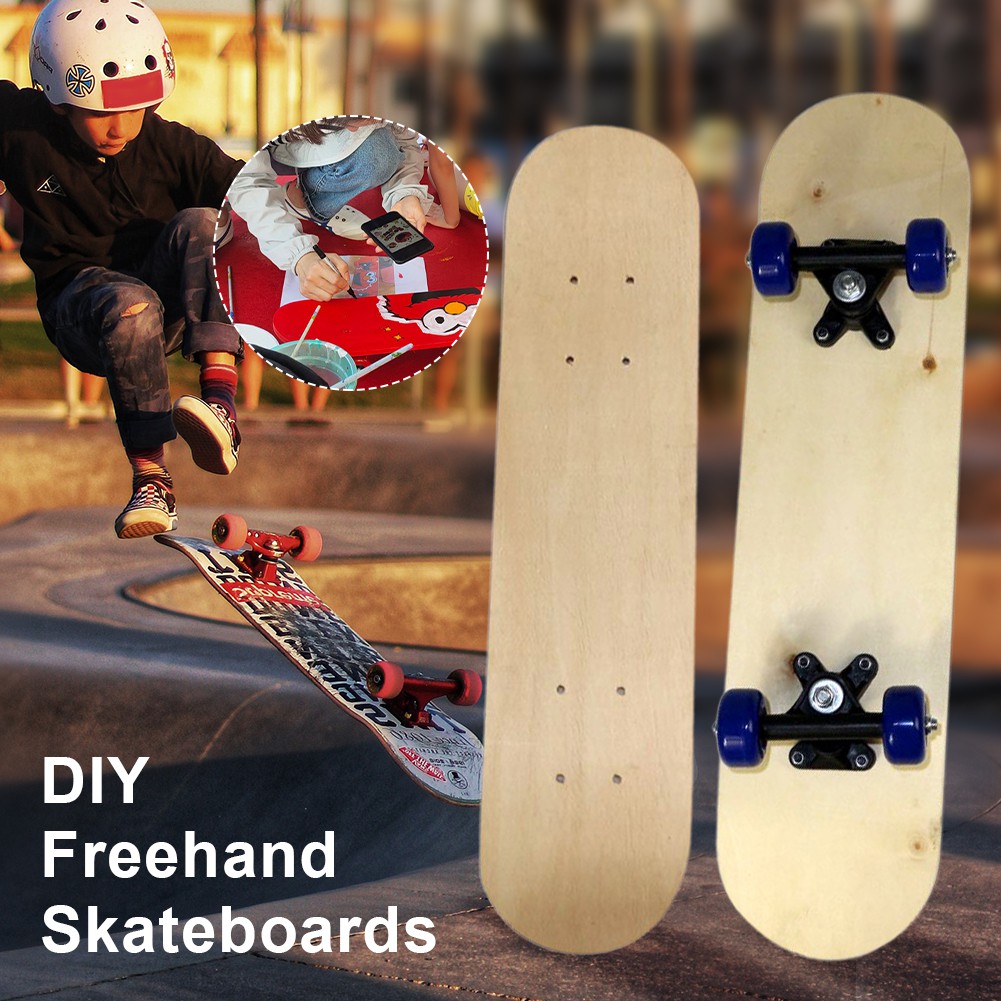 ┅№  สเก็ตบอร์ดเปล่า Maple Wood Complete Skateboard DIY Freehand Skating Board