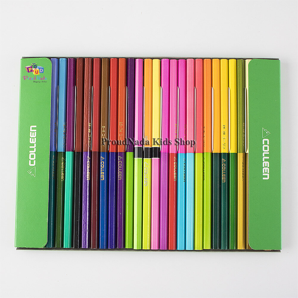 Colleen ดินสอสีไม้ คอลลีน 2 หัว 30แท่ง 60 สี รุ่น787 สีธรรมดา+นีออน(สะท้อนแสง)