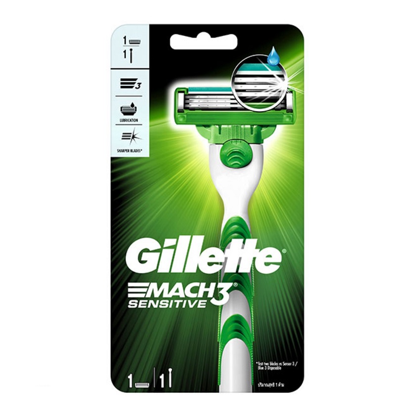 Gillette ด้ามมีดมัคทรีเทอร์โบเซนซิทีฟ Gillette Mach3 Turbo Sensitive Razor