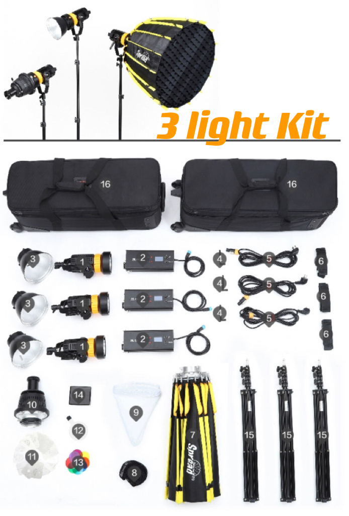 Studio video light KIT 100w x 3 light kit totally 300w ชุดไฟวิดีโอ