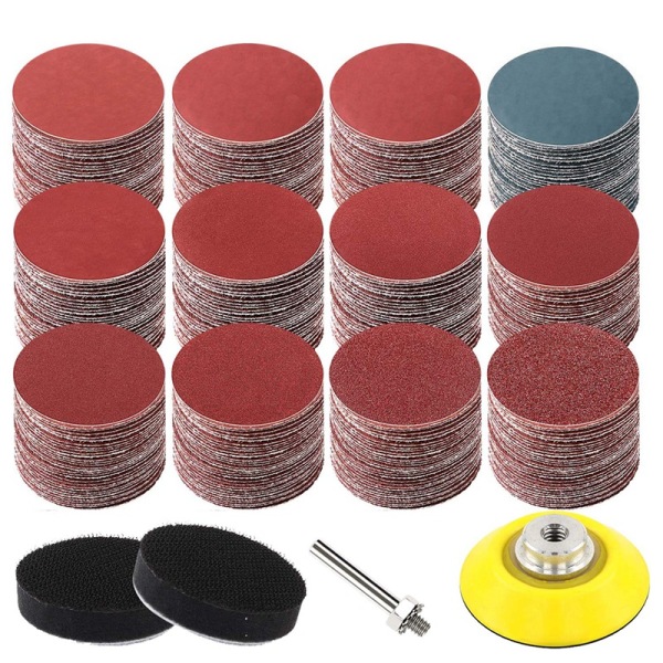 Bảng giá 300PCS Sanding Discs Pad Kit 2 Inch Hook and Loop Sanding Pad Sandpaper Disc for Drill Grinder Rotary Tools 60-3000