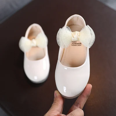 Boboramall Girls Fashion Casual Princess Shoes With Solid Color Bow Soft Soles