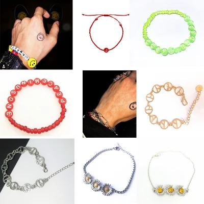 KPOP 1pcs G Dragon Beaded Bracelet Peaceminusone Jewelry Daisy Bracelet Ins Style