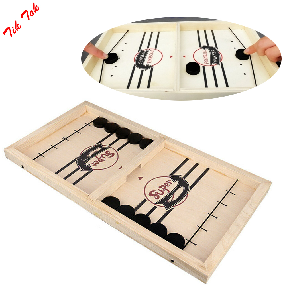 WEARXUNKANGDA Juego Board Winner Table Bouncing Chess Fast Sling Family Toys Paced Puck Game