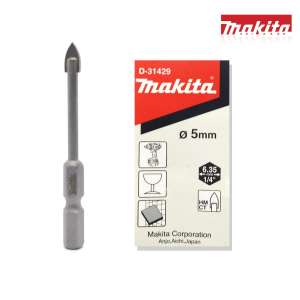 Makita ดอกเจาะกระจก,ดอกเจาะกระเบื้อง, ขนาด 5x65มม. ก้านHEX รุ่น ( D-31429 ) ดอกเจาะที่ช่างส่วนใหญ่ไว้ใจเลือกใช้ !!