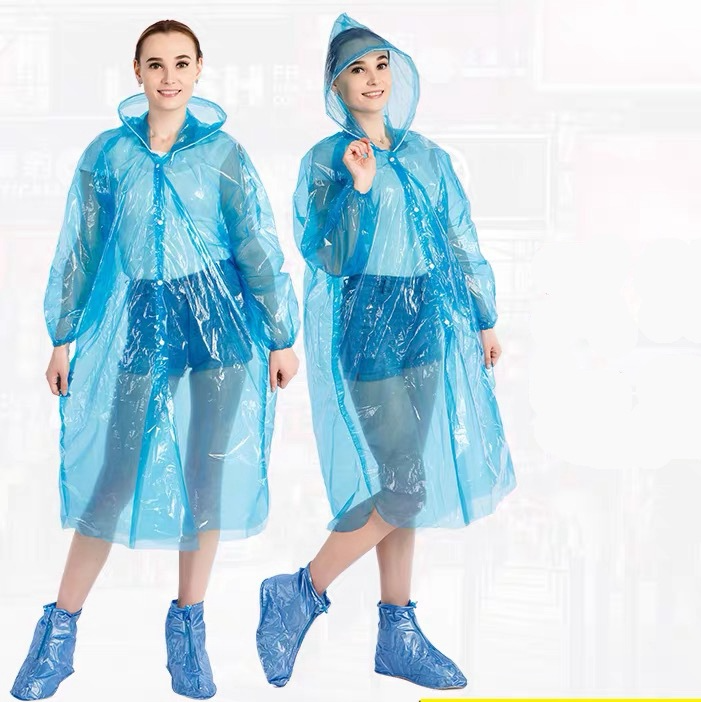 เสื้อคลุมกันฝน เสื้อกันฝน ชุดคลุมกันฝน แบบโปรงแสง เสื้อกันฝนแบบมีกระดุม