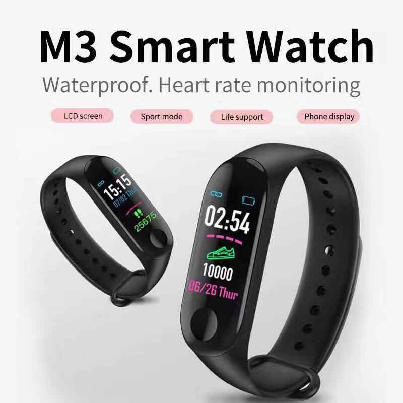 Original M3 Smart Band 3 Colors Fitness Activity Tracker Band Life Waterproof 0.96 Inch OLED Touch Screen Smart Watch