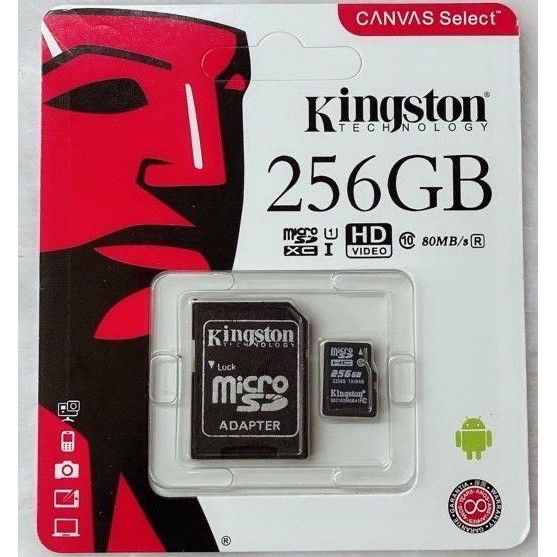 ✹  การ์ดหน่วยความจำ Kingston SD ของแท้ 100- 256GB Class10