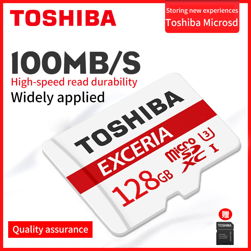 (100%เป็นต้นฉบับ)โตชิบา_TOSHIBA Micro SD Card 128GB 64GB 32GB Class10 U1 128GB Memory Card การ์ดหน่วยความจำ C10 Mini SD Card SDHC SDXC UHS-I TF Card For Smartphone/TV ความเร็วในการอ่านสูง