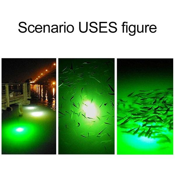 12V LED Green Underwater Submersible Night Fishing Light Crappie Shad Squid Boat Fishing Light