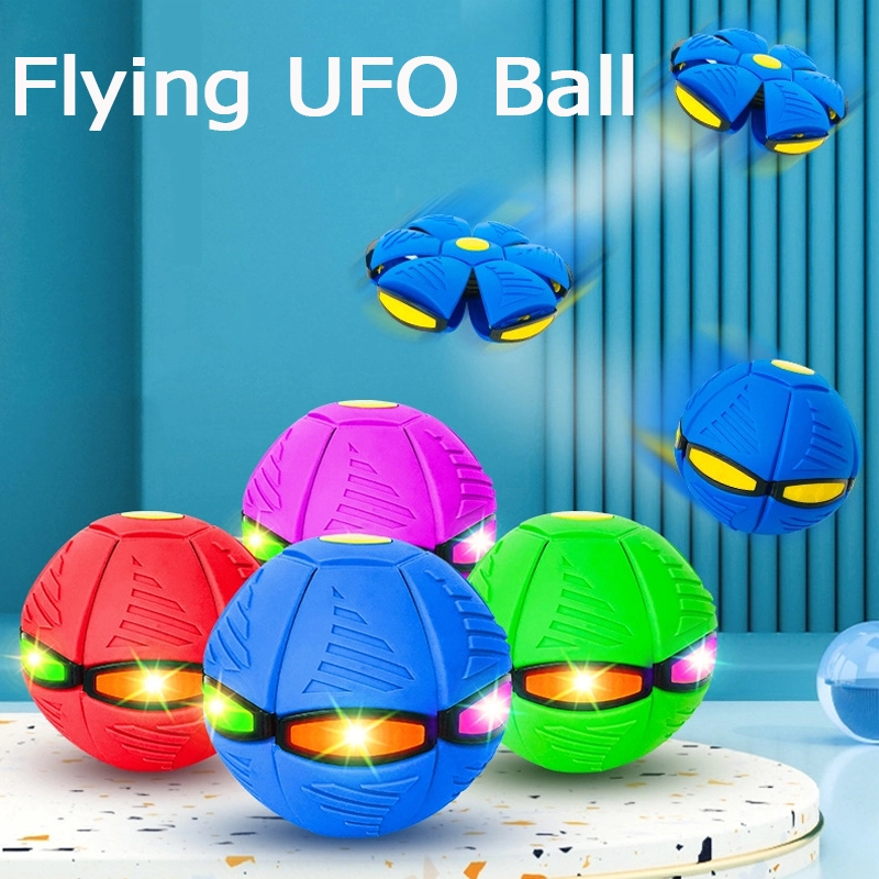 ราคาและรีวิวFlying UFO Ball ลูกบอลจานบินวิเศษ กีฬากลางแจ้ง ลูกบอลแบน ลูกบอลเด้งผิดรูป ของเล่นบีบอัด