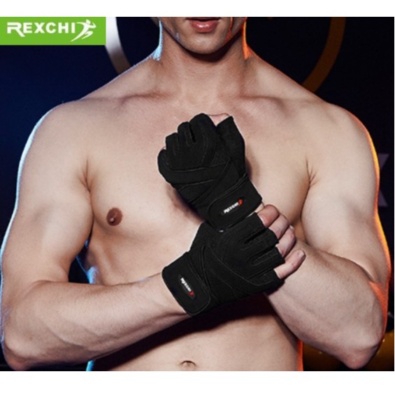 โปรโมชั่น Rexchi (พิเศษ) ถุงมือยกน้ำหนัก ถุงมือฟิตเนส ถุงมือออกกำลังกาย Fitness glove ดำ Size: M / L / XL ถุงมือ MMA ถุงมือมวย MMA นวม MMA นวมฝึก