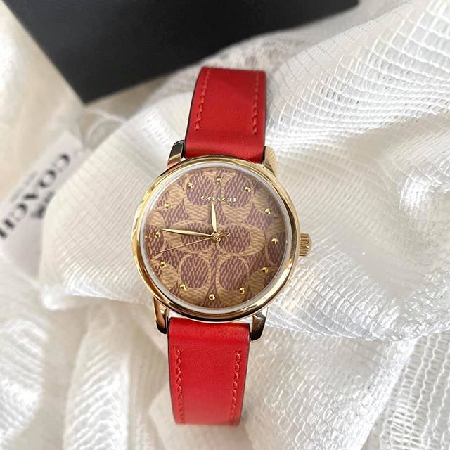 Coach Ladies Gold Tone Red Leather Watch รุ่น 14503401 ของแท้100%