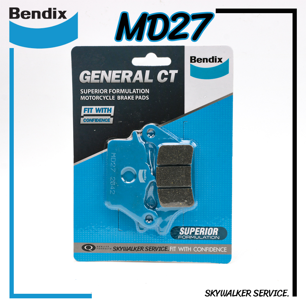 ผ้าเบรคหน้า BENDIX (MD27) แท้ สำหรับรถมอเตอร์ไซค์ HONDA Air Blade / Click I / Scoopy I / Spacy i / Click125i