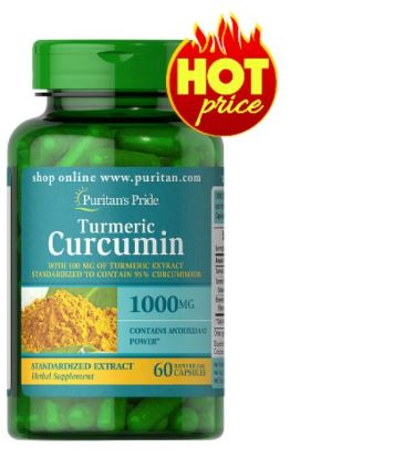 [ ถูกที่สุด ] Puritan's Pride Turmeric Curcumin 1000 mg with Bioperine 5 mg { 60 เม็ด } ช่วย ปรับสมดุลย์ระบบทางเดินอาหาร [ ถูกที่สุดใน Lazada ]