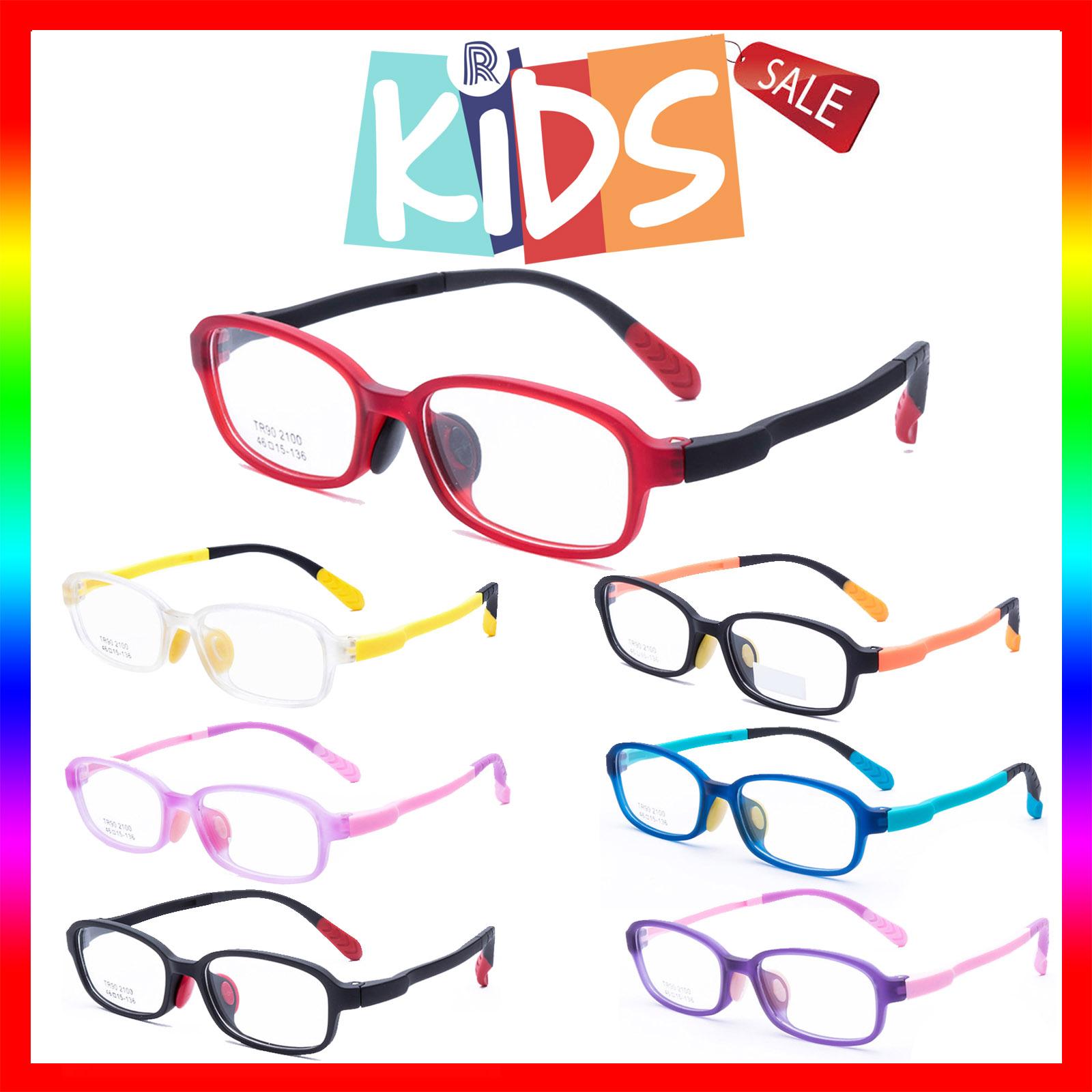 แว่นตาเกาหลีเด็ก Fashion Korea Children แว่นตาเด็ก รุ่น 2100 กรอบแว่นตาเด็ก Square ทรงสี่เหลี่ยม Eyeglass baby frame ( สำหรับตัดเลนส์ ) วัสดุ TR-90 เบาและยืดหยุนได้สูง ขาข้อต่อ Kid eyewear Glasses