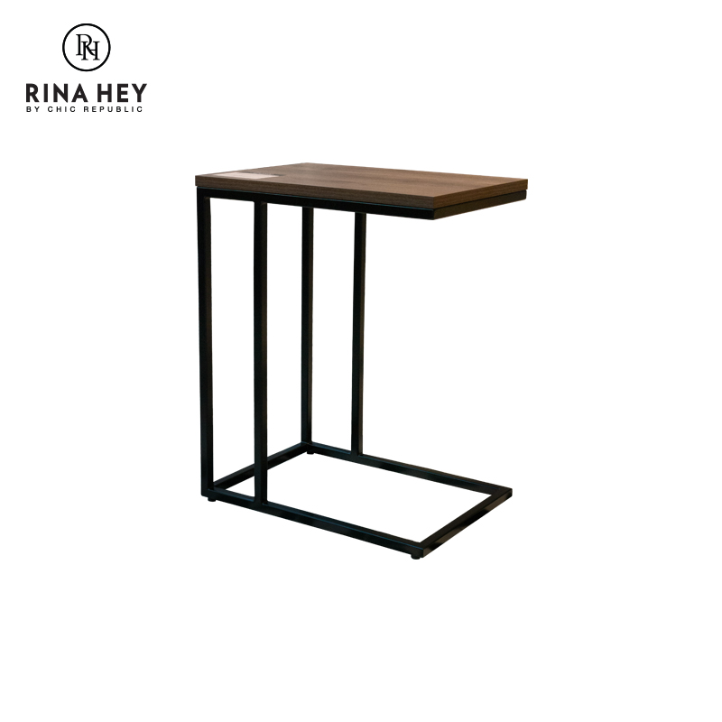 RINA HEY PLUM/50 โต๊ะกลาง โต๊ะข้าง โต๊ะอเนกประสงค์ โครงทำจากเหล็ก COFFEE & END TABLES W50 x D35 x H63 cm – สี วอลนัทเข้ม/ดำ , น้ำตาลธรรมชาติ/ดำ