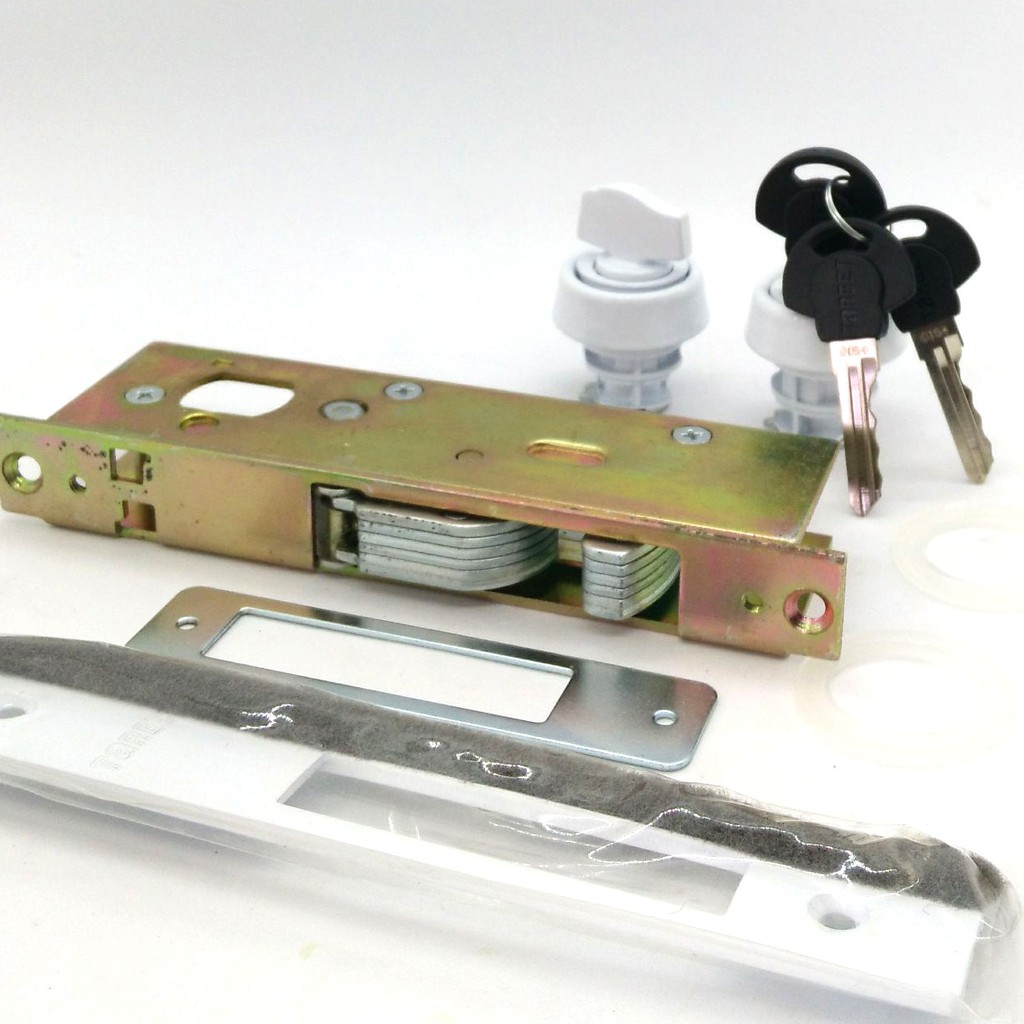 โปรโมชั่น  ชุดกุญแจล๊อคประตูบานเลื่อนอลูมิเนียม TARGET-189 แบบไขทางเดียว สีขาว ขนาด 28mm สำหรับประตูกระจกอลูมิเนียม ราคาถูก ประตู อะไหล่ประตู กลอน กุญแจ ล็อค  บานประตู  หน้าต่าง