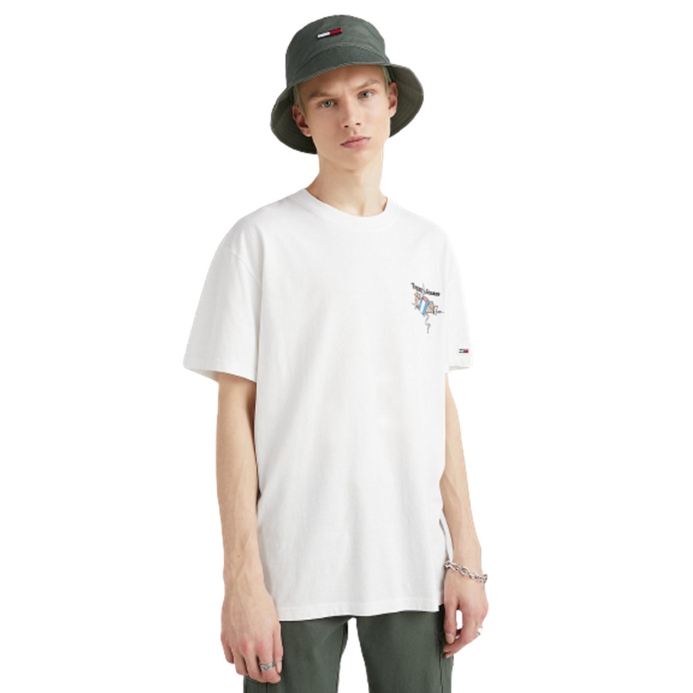 Tommy Hilfiger เสื้อยืดแขนสั้นผู้ชาย รุ่น DM0DM15646 L67 สีฟ้า ทอม