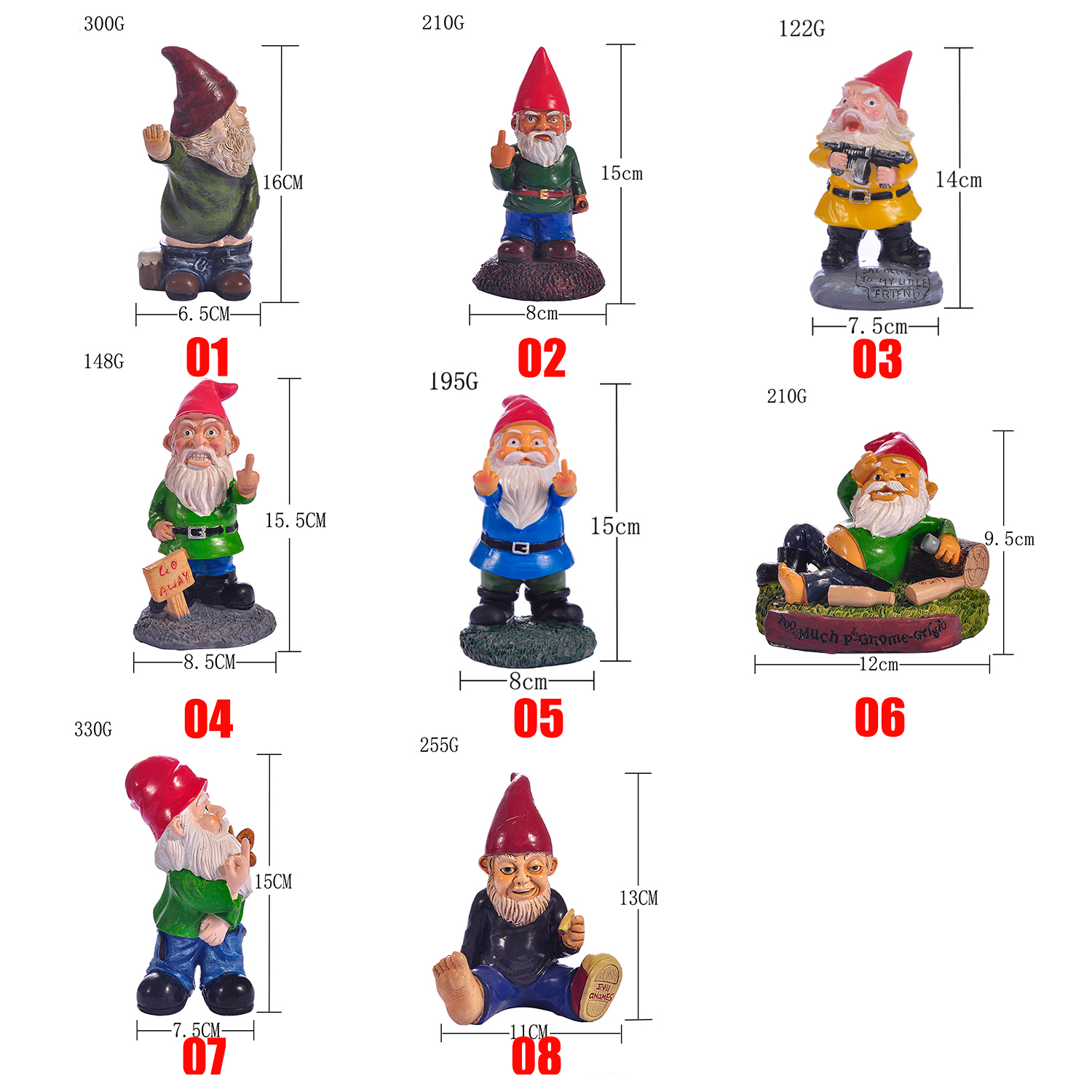 MENGLIANG 1PC Retro Figurine Dwarfs Sculpture Outdoor Decor For Patio