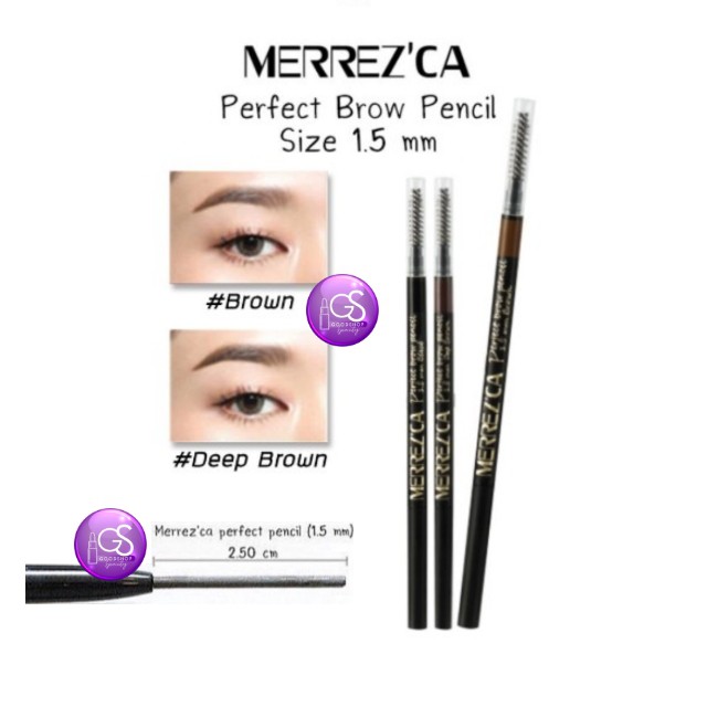 ☄✐  Merrezca Perfect brow Pencil ดินสอเขียนคิ้ว เมอเรสก้า แท้ 100- Merrez'ca เส้นเล็ก กันน้ำ กันเหงื่อ
