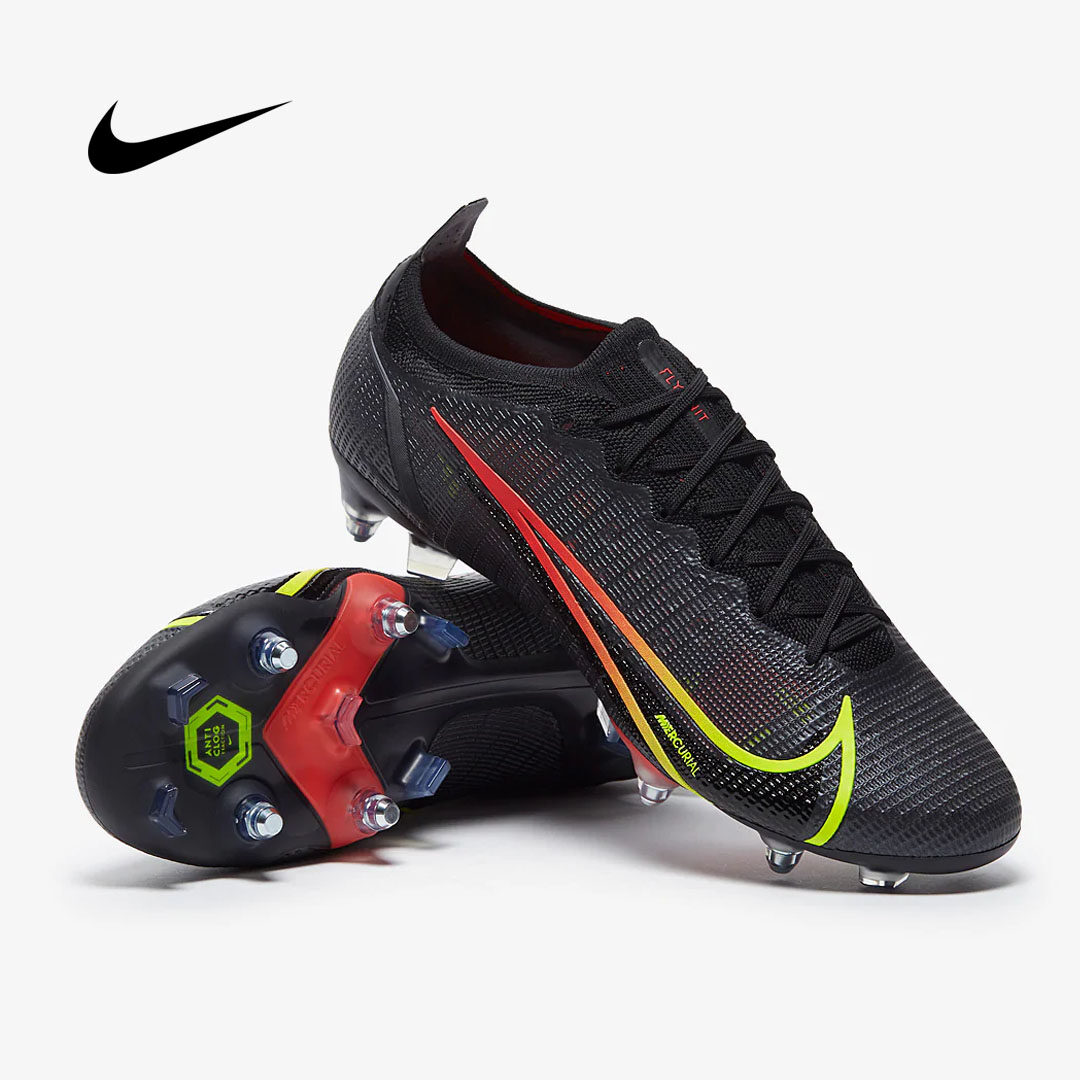 Nike Mens Rare Mercurial Vapor 14 Elite FG CQ7635 090 Black Yellow Soccer  Cleats