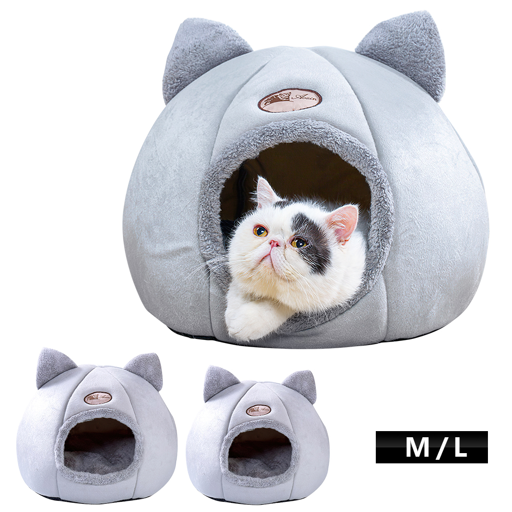 Cat's House Pet Dog Bed Igloo Nest Cave Puppy Sleeping Hut Kennel Round ...