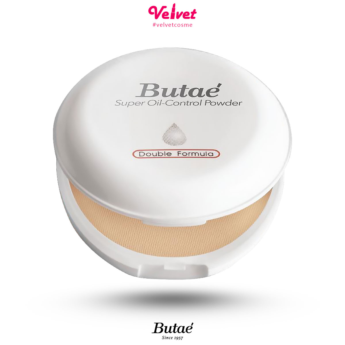 Butae แป้งบูเต้ ซุปเปอร์ ออย์ลคอนโทรล พาวเดอร์ แป้งพัฟบูเต้ 14ก. (velvetcosme)