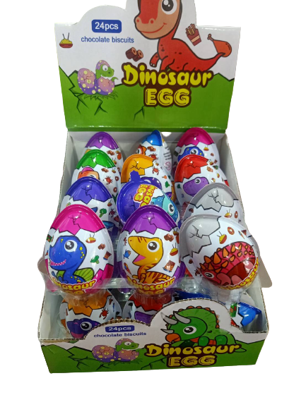 Dinosaur EGG chocolate biscuits ขนมปังกรอบพร้อมครีมช็อกโกแลต ไข่ไดโนเสาร์ 1กล่อง 24ชิ้น