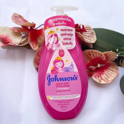 500 ml. ผลิต 04/21 Johnson’s Shampoo Active Kids Shiny Drops จอห์นสัน สีชมพู แอคทีฟ คิดส์ ชายน์นี่ ดร็อปส์ แชมพูเด็ก
