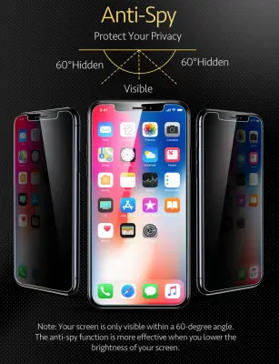 ESR Privacy Tempered Glass for iPhone 11 11Pro Max XR X XS Max Screen Protector Anti-Glare Anti-Spy Glass for iPhone 8 7 Plus