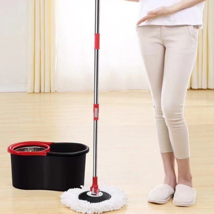 Spin Mop Stainless steel ชุดถังปั่นสแตนเลส+ไม้ถูพื้น ไม้ม็อบดักฝุ่น แถมฟรี!! ผ้าม็อบสำหรับเปลี่ยน 2ผืน KITCHEN ONLY