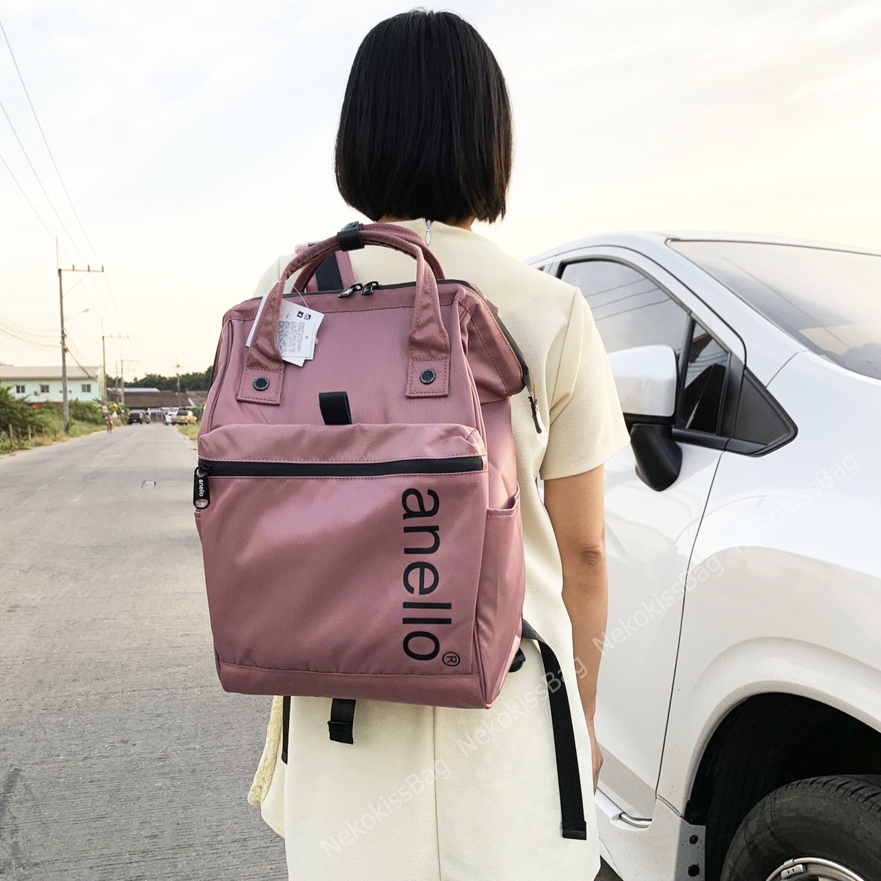 NekokissBag Anello แท้100 Nylon Backpack Water Repellent กระเป๋าเป้