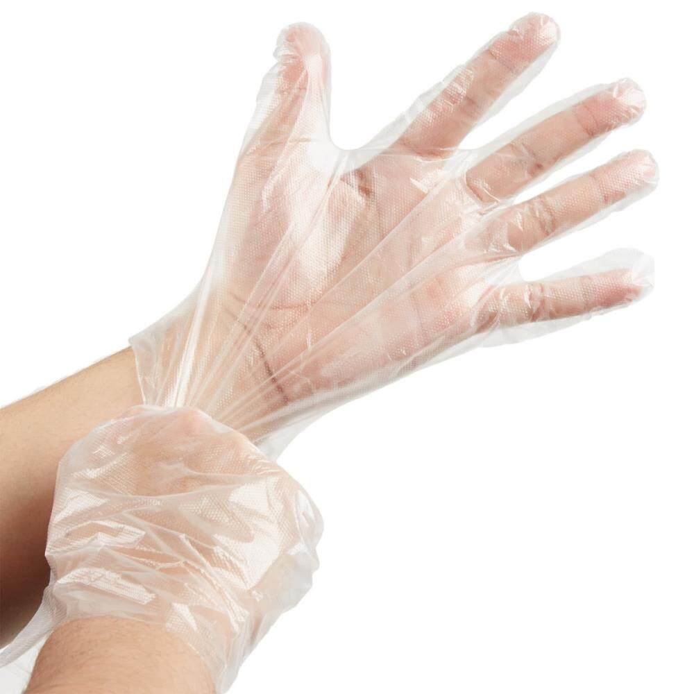 ถุงมือพลาสติก แบบใช้แล้วทิ้ง แพค 100 ชิ้น ถุงมือไฮเดน หนา 30 ไมครอน ถุงมือ HDPE ถุงมือพลาสติกสำหรับอาหาร ถุงมือพลาสติกอเนกประสงค์