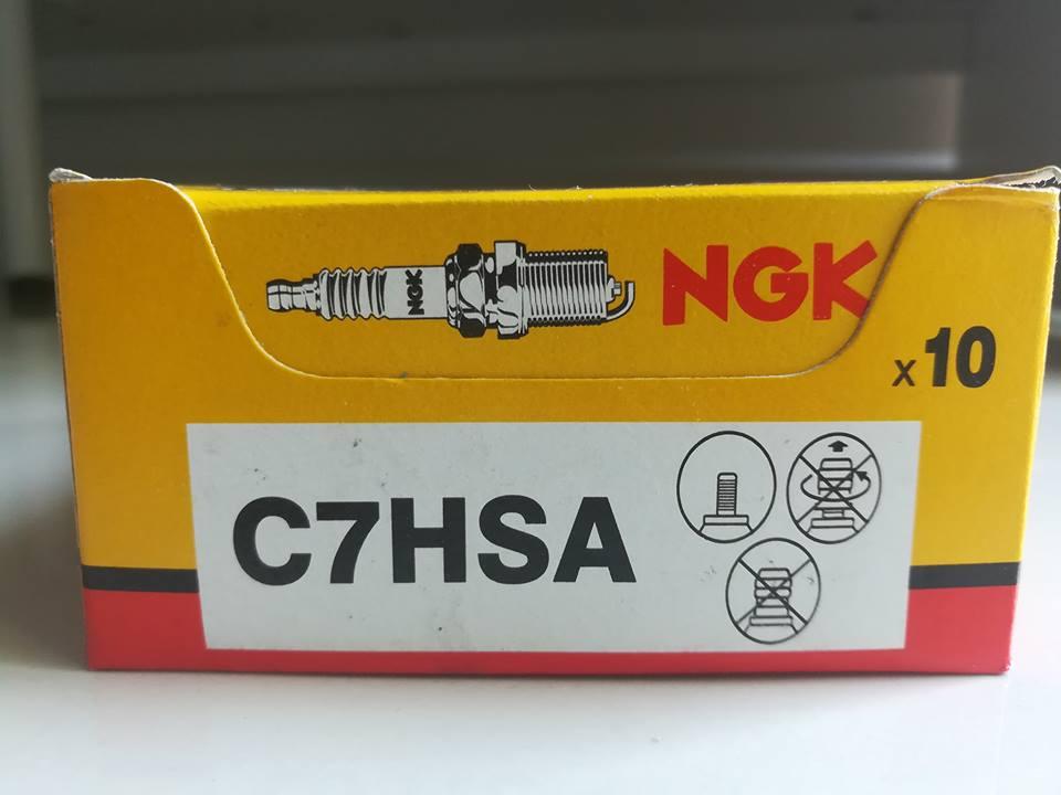 หัวเทียน มอเตอร์ไซค์ NGK C7HSA (ของแท้ 100%) จํานวน 10ชิ้น/กล่อง