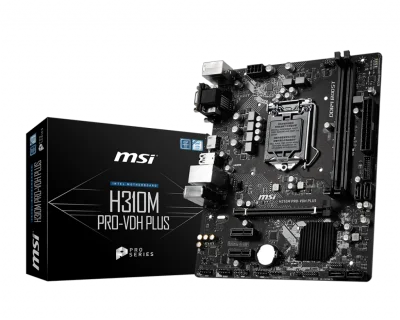 MAINBOARD(เมนบอร์ด) MSI H310M PRO-VDH PLUS Supports Cpu Intel Gen8 Gen9 สินค้าใหม่ รับประกัน 3 ปี 04863