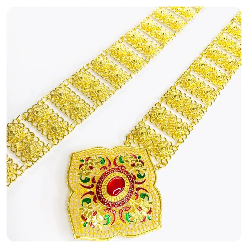 ภาพสินค้าVintage jewelry jewelry Thai Thai dress belt ladies belt color belt gold belt Gold Belt Roma s nego slimming Lahore จากร้าน Vintage jewelry บน Lazada ภาพที่ 5