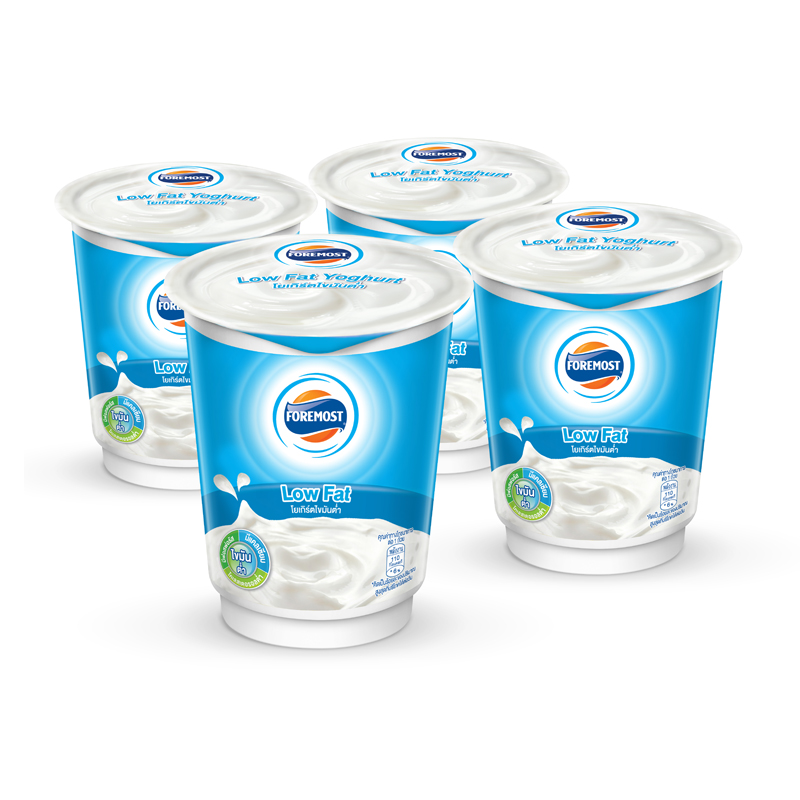 โฟร์โมสต์ โยเกิร์ตไขมันต่ำ รสธรรมชาติ 135 กรัม x 4 ถ้วย/Foremost Natural Low-fat Yoghurt 135g x 4 cups