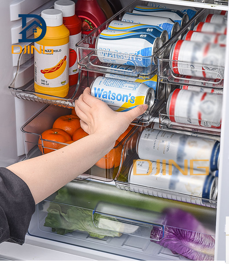 ที่เก็บขวดน้ำอัดลมในตู้เย็น หยีบง่าย ช่วยจัดระเบียบในตู้เย็น ที่เก็บกระป๋อง
