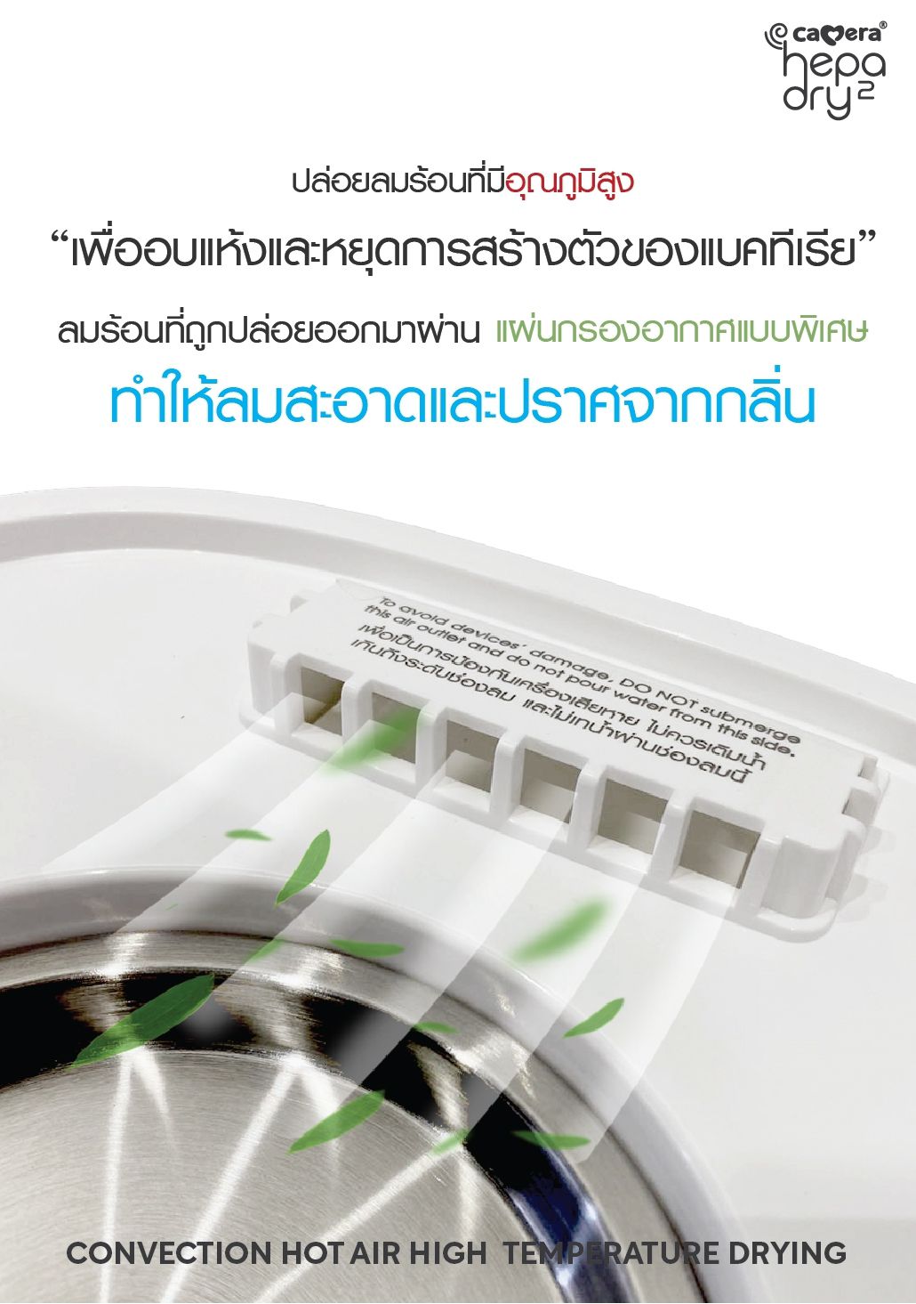 รุ่นใหม่ล่าสุด! CAMERA Hepa Dry2 เครื่องนึ่งขวดนม พร้อมอบแห้ง สูงสุด 9 ขวด หน้าจอทัชสกรีนขนาดใหญ่ ภาษาไทย ใช้งานง่าย ประกันศูนย์ไทย 3 ปี