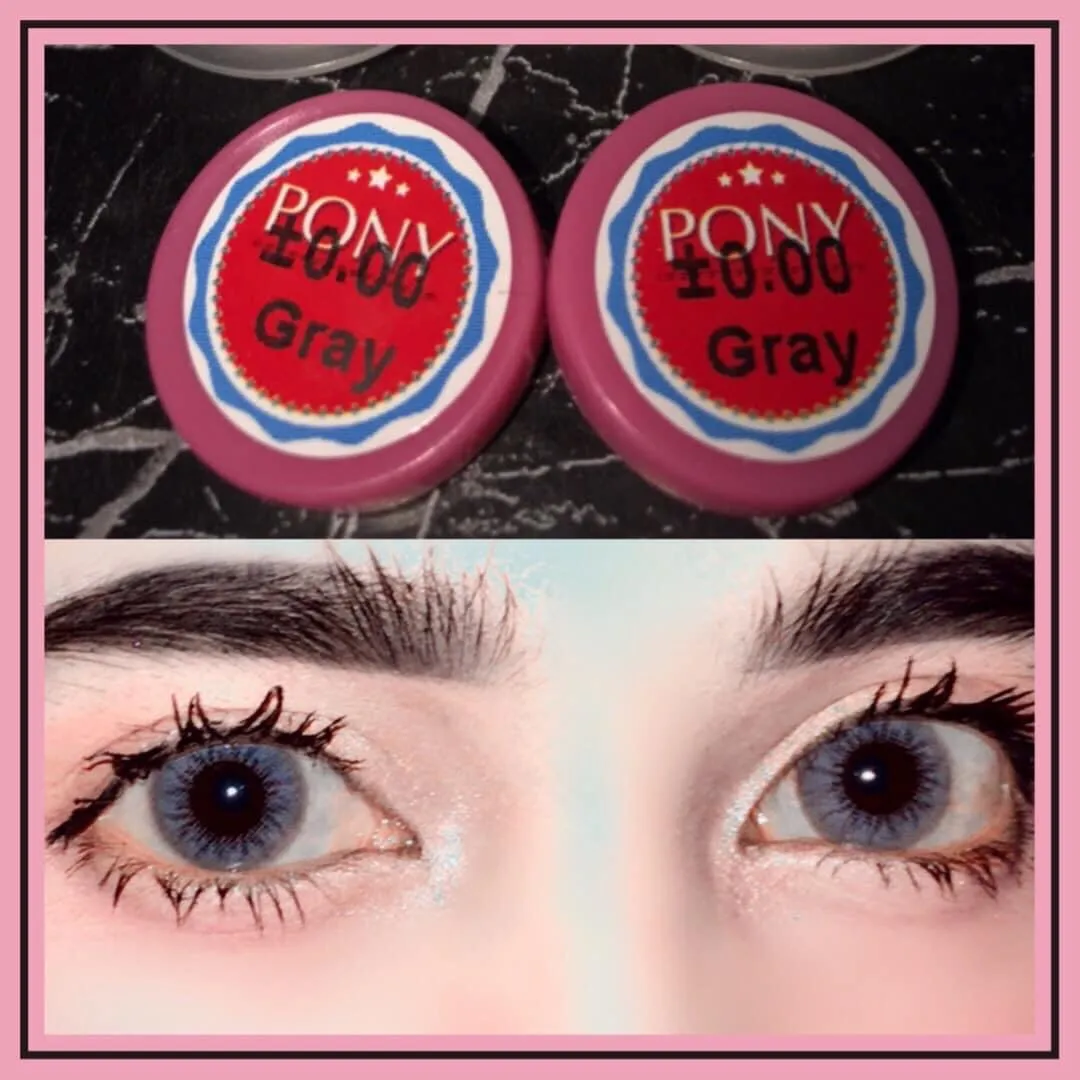 ปังกว่านี้ ไม่มีอีกแล้ว คอนแทคเลนส์ คอนแทคเลนส์แฟชั่น บิ๊กอาย Wink Contactlens ลาย PONY GRAY (สีเทา) เลนส์นิ่ม สุดๆ ยืน 1 เลนส์ใส่สบายตาทั้งวัน