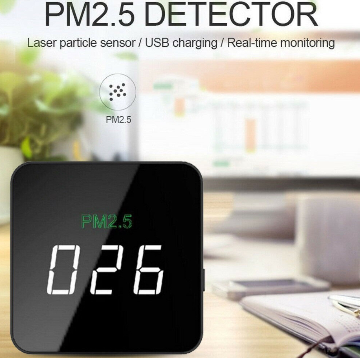 เครื่องวัดฝุ่น PM2.5 Air Detector เครื่องวัดคุณภาพอากาศ พร้อมจอ LCD ใช้งานง่าย