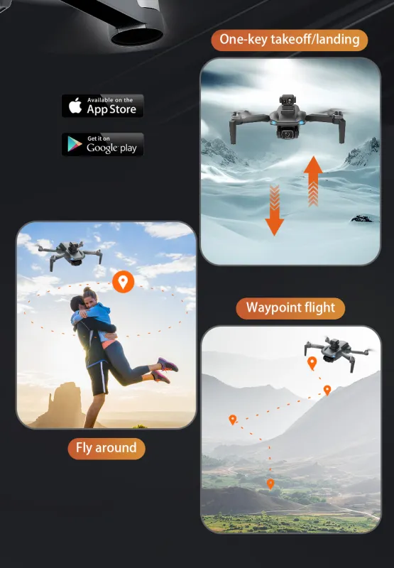 ภาพสินค้าMINI Drone RC 4K Drone 2-Axis Gimbal ควอดคอปเตอร์วิทยุบังคับ GPS FPV แบบมืออาชีพ เครื่องบิน โดรน จากร้าน Technology World. บน Lazada ภาพที่ 9