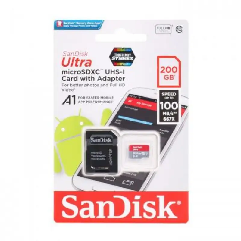 ภาพสินค้าSandisk Ultra Micro SD Card SDXC Class10 A1 แมมโมรี่การ์ด ความจุ 16/32/64/128/200/256/400 GB สินค้าใหม่ของแท้ประกันศูนย์7ปีเต็ม จากร้าน Robirdskie บน Lazada ภาพที่ 5
